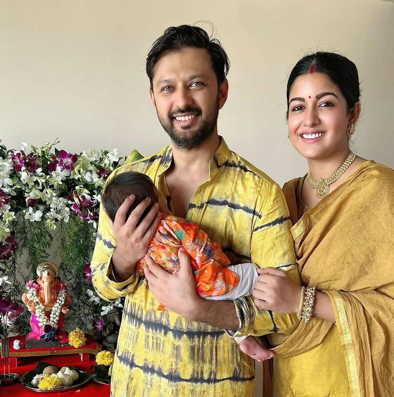 Ishita Dutta and Vatsal Sheth celebrated Ganesh Chaturthi for the first time with their son, Vaayu, who was born to them on July 20
